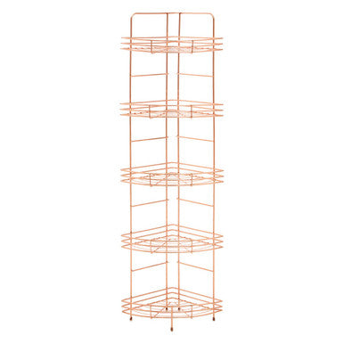Dara 5 Tier Copper Finish Corner Storage Rack