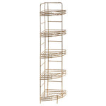 Dara 5 Tier Gold Finish Corner Storage Rack