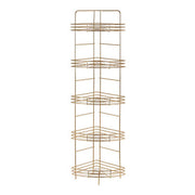 Dara 5 Tier Gold Finish Corner Storage Rack