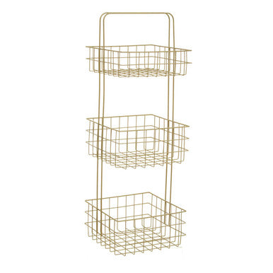Kirby Three Tier Gold Finish Storage Caddy