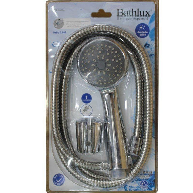 Bathlux Universal Stainless Steel Shower Head With 2M Hose-5056150244691-Bargainia.com