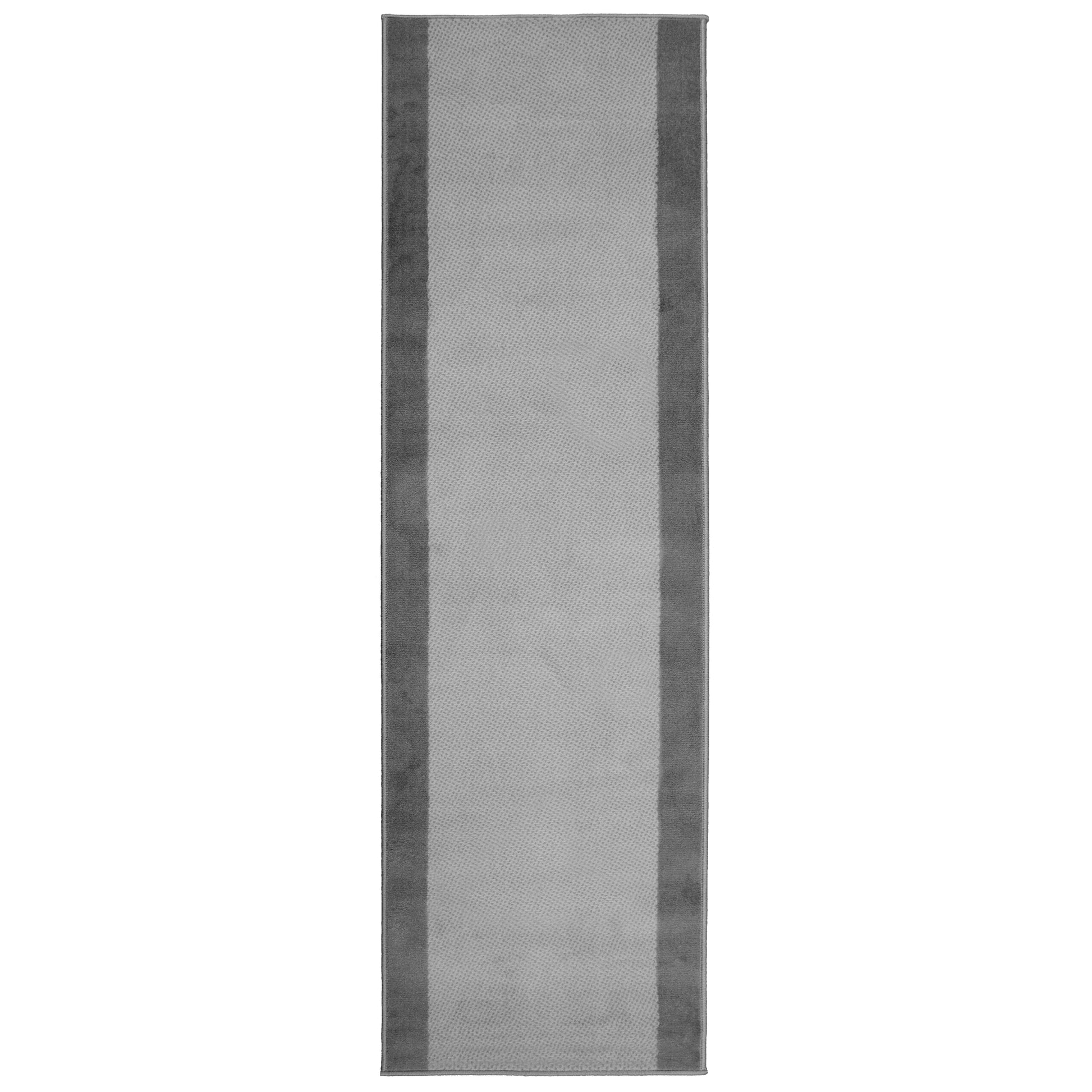 Hard Wearing Hessian Backed Stair Runner Kitchen Mat - Texas Grey Border Stair Runner Rug Masters