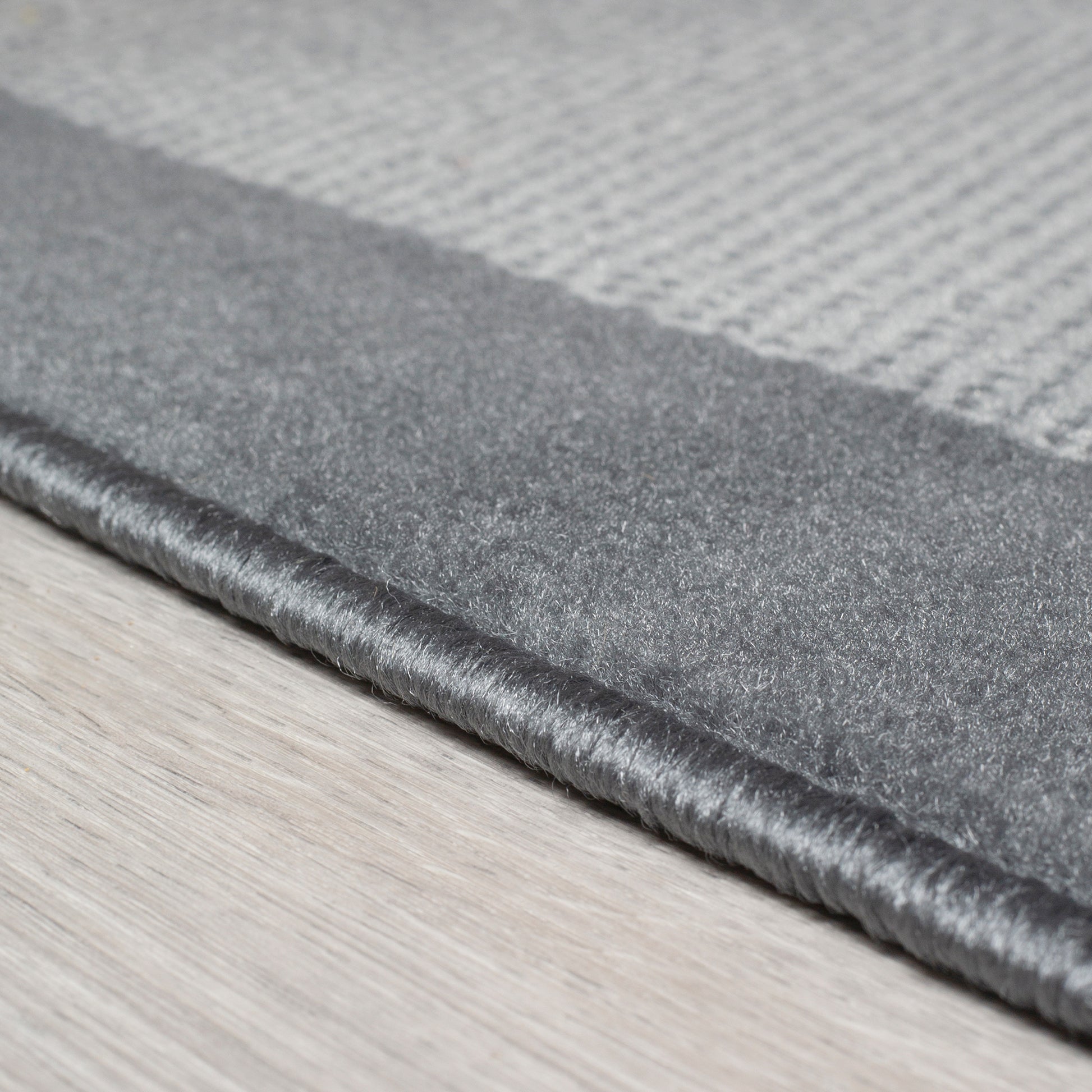 Hard Wearing Hessian Backed Stair Runner Kitchen Mat - Texas Grey Border Stair Runner Rug Masters