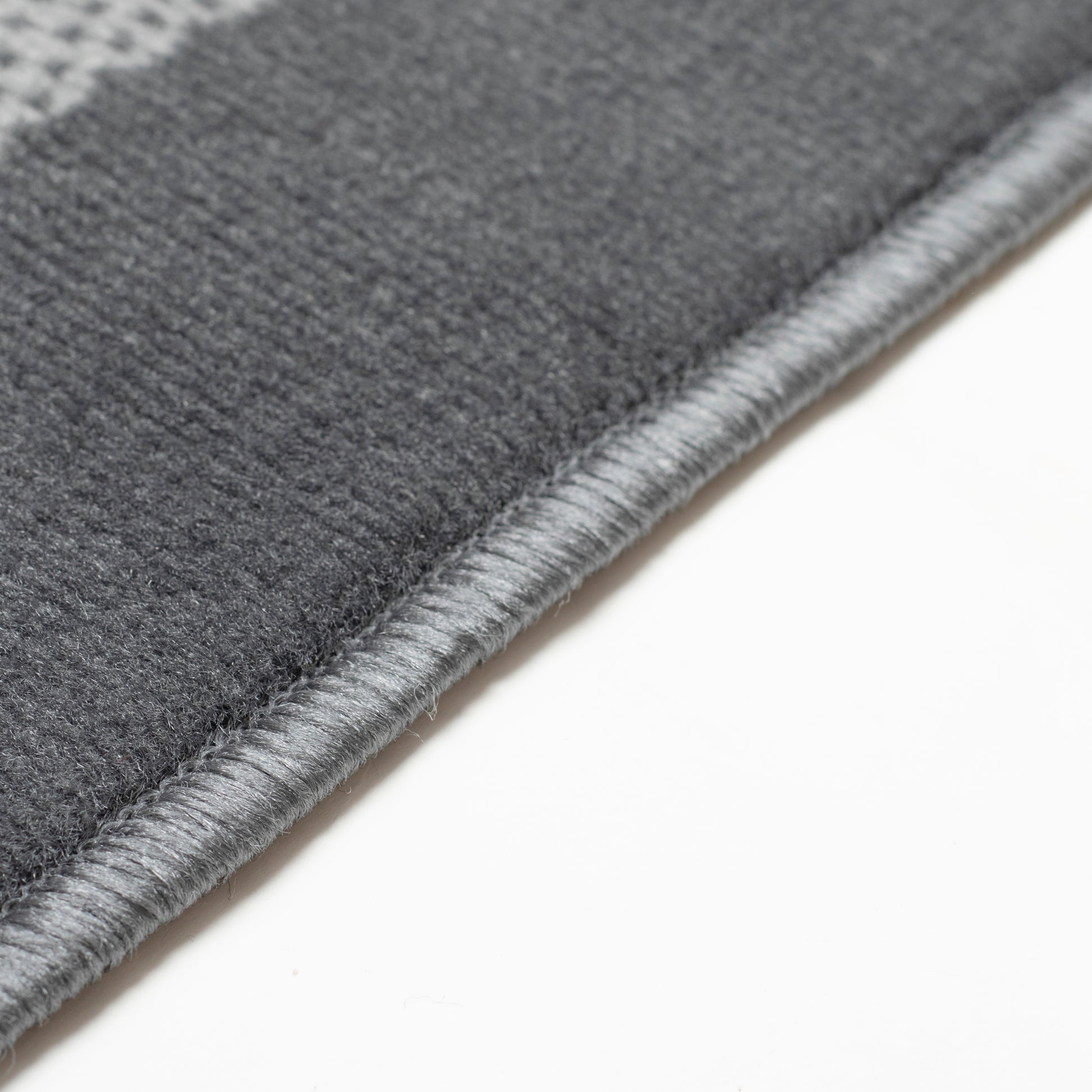 Hard Wearing Hessian Backed Stair Runner Kitchen Mat - Texas Grey Border Stair Runner Rug Masters