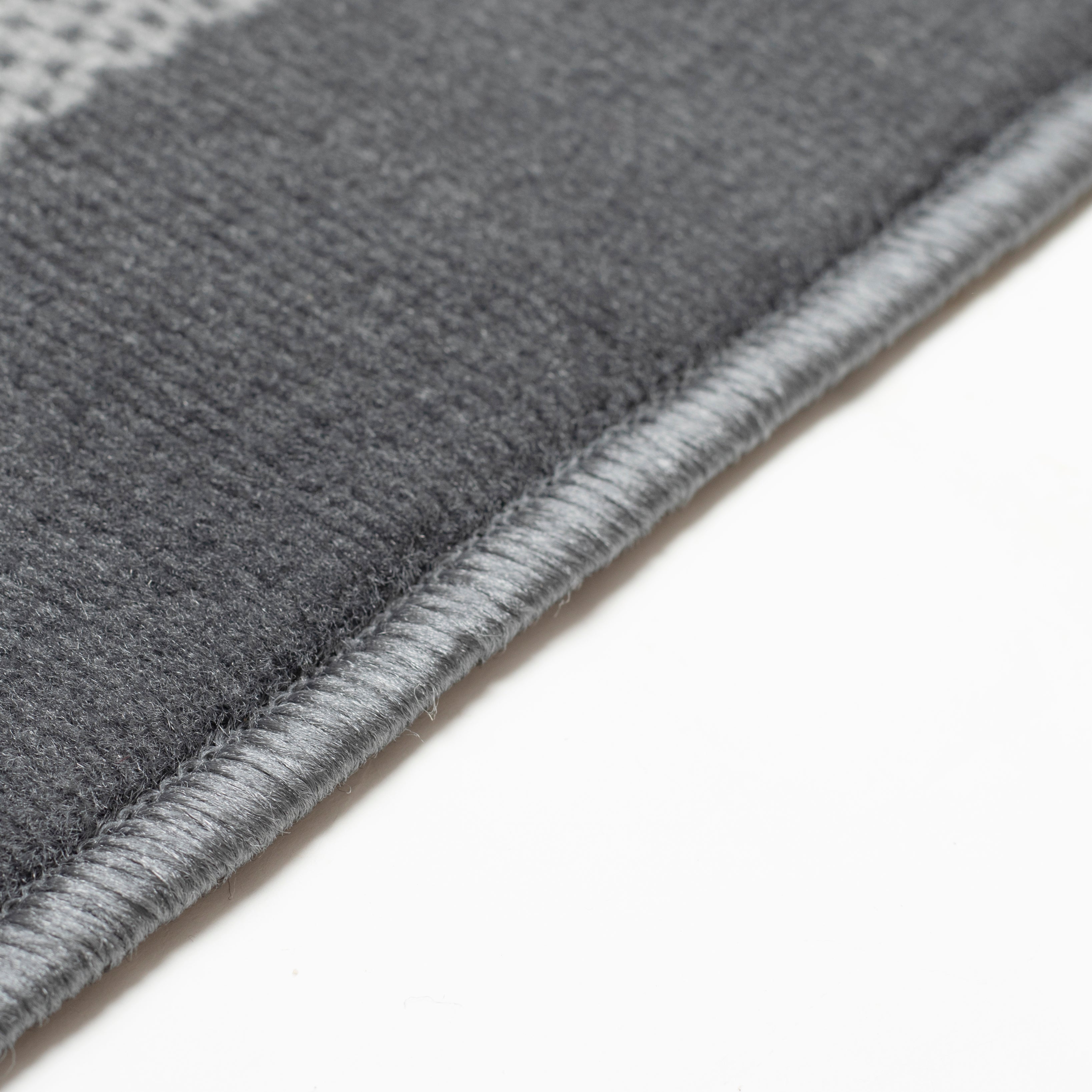 Hard Wearing Hessian Backed Stair Runner Kitchen Mat - Texas Grey Border Stair Runner Rug Masters