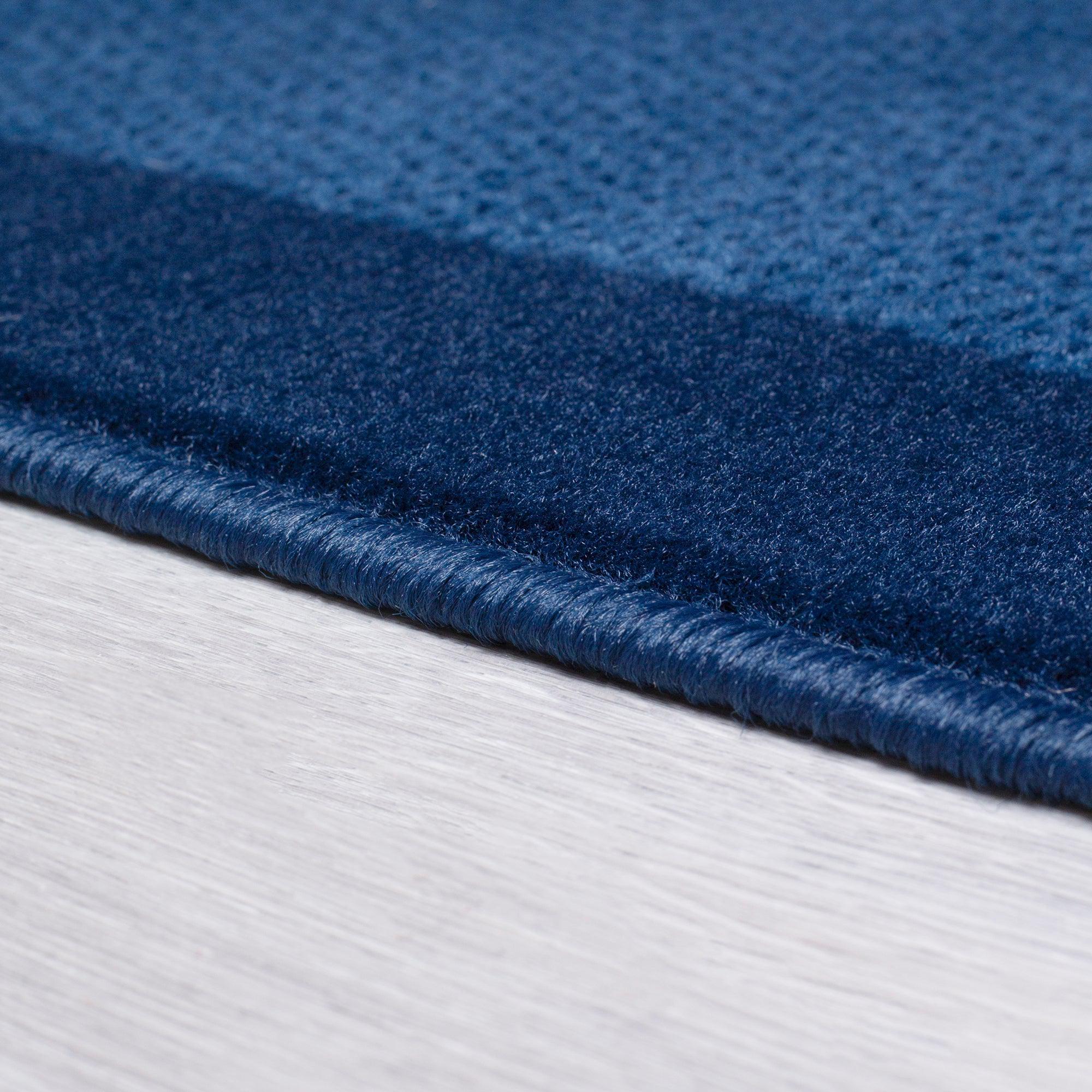 Stair Runner Hard Wearing Kitchen Mat - Texas Navy Border Stair Runner Rug Masters