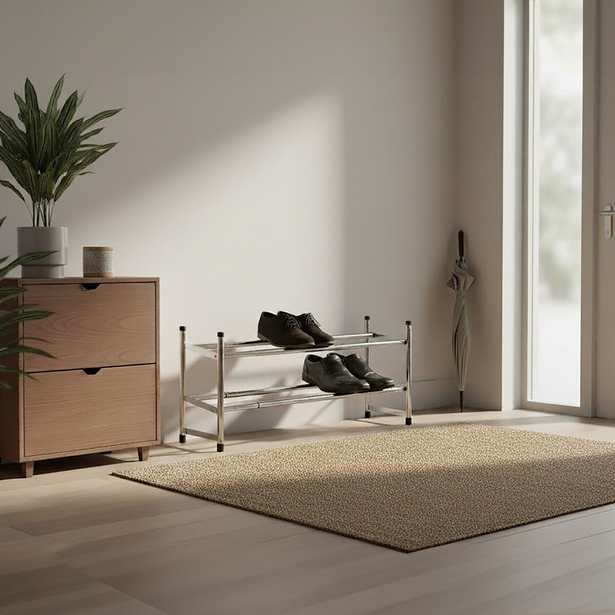 Tavia Extendable and Stackable 2 Tier Shoe Rack