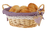 Orla Willow Bread Basket with Purple Gingham Lining