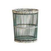 Ezell Rattan and Bamboo Grey Washed Waste Paper Bin