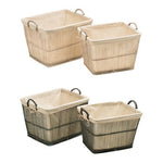 Ezell Rattan and Bamboo White Washed Set Of 2 Storage Baskets