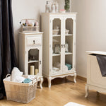 Ezell Rattan and Bamboo White Washed Set Of 2 Storage Baskets