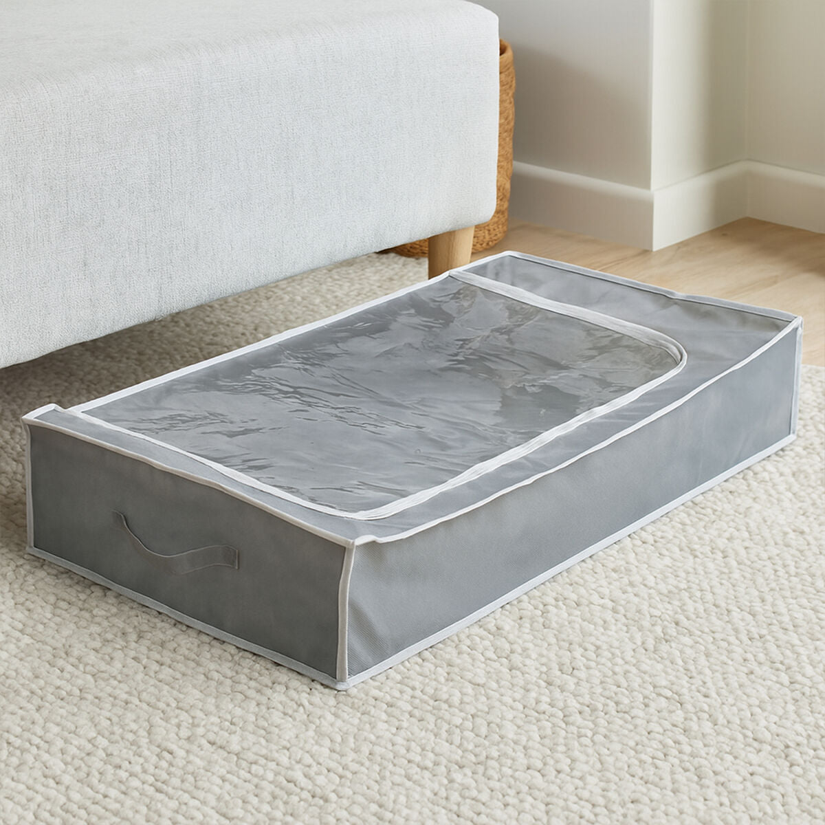 Tavia Grey Underbed Storage Bag with Window