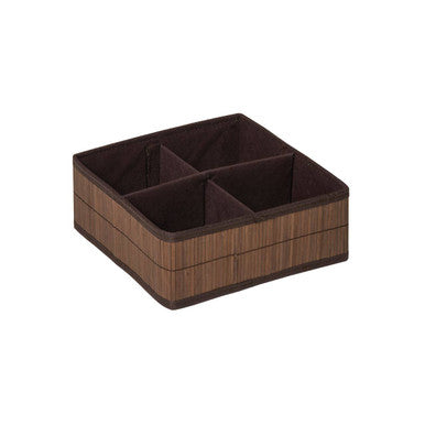 Kankyo 4 Sections Dark Brown Storage Box