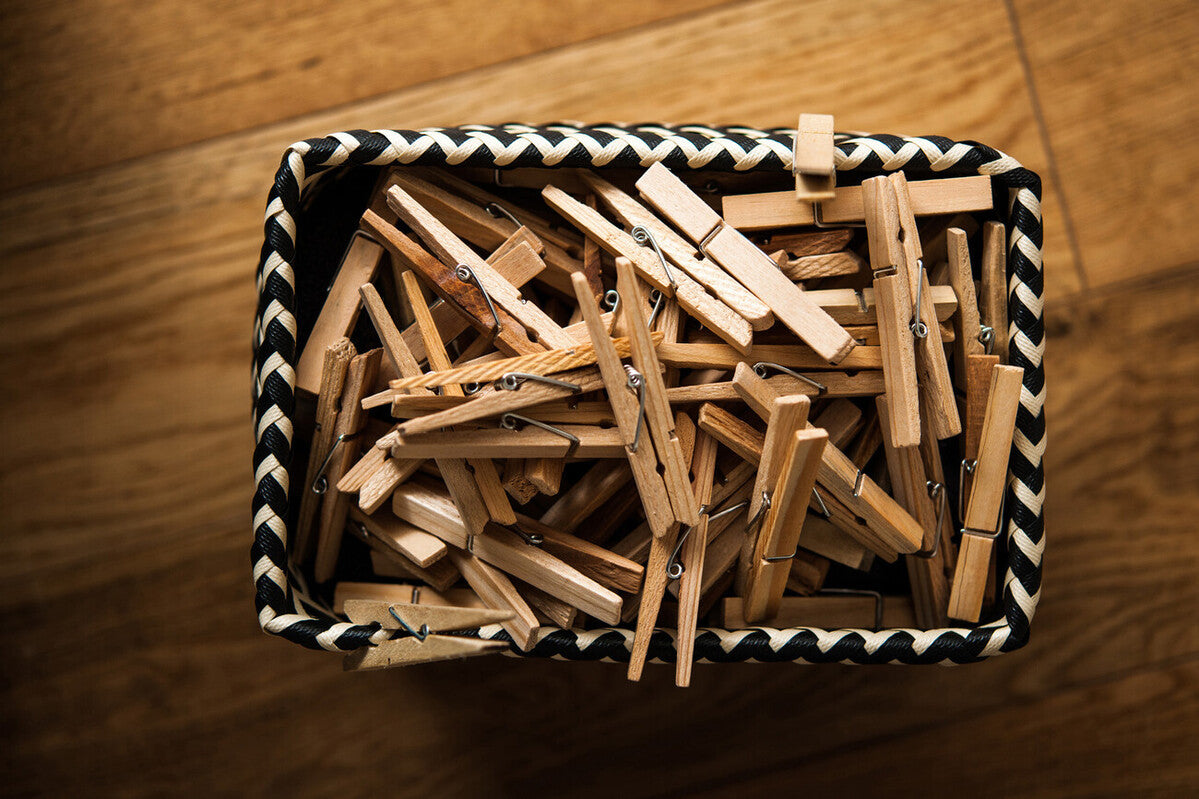 Nautical Set Of Five Black And White Woven Storage Baskets