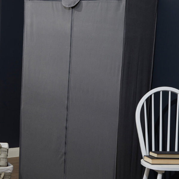 Dara Grey Fabric Wardrobe With Shelf