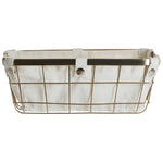 Harga Small Gold Finish Wire Storage Basket with Lining