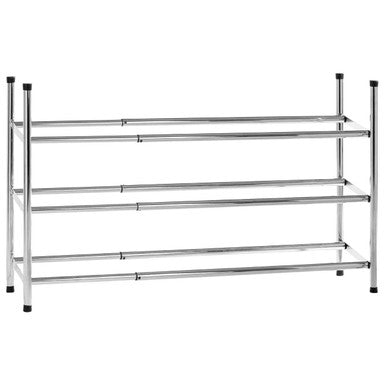 Tavia Three Tier Chrome Shoe Rack