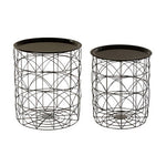 Hege Set Of 2 Black Wire Basket Tables