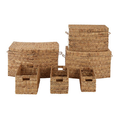 Lidi Set Of Six Water Hyacinth Storage Baskets