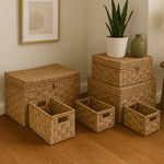 Lidi Set Of Six Water Hyacinth Storage Baskets
