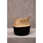 Black And Natural Small Seagrass Basket