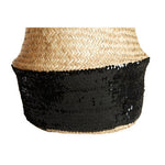 Black And Natural Medium Seagrass Basket
