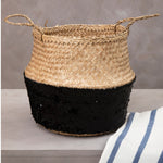 Black And Natural Medium Seagrass Basket