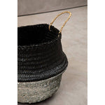 Black And Silver Medium Seagrass Basket