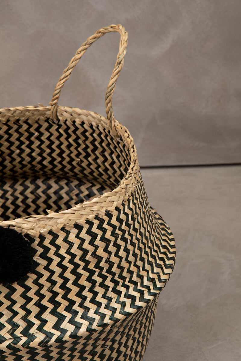 Lidi Pom Pom Seagrass Basket