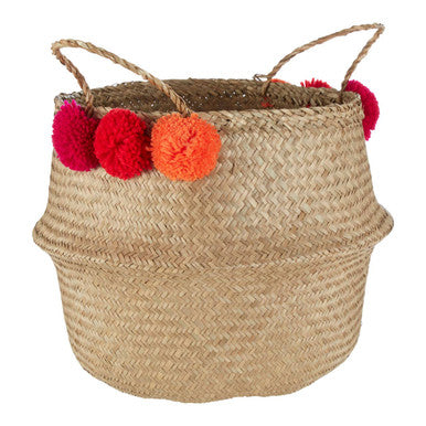 Small Seagrass Pom Basket