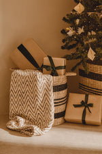 Arles Set of 2 Seagrass Baskets with Black Stripes