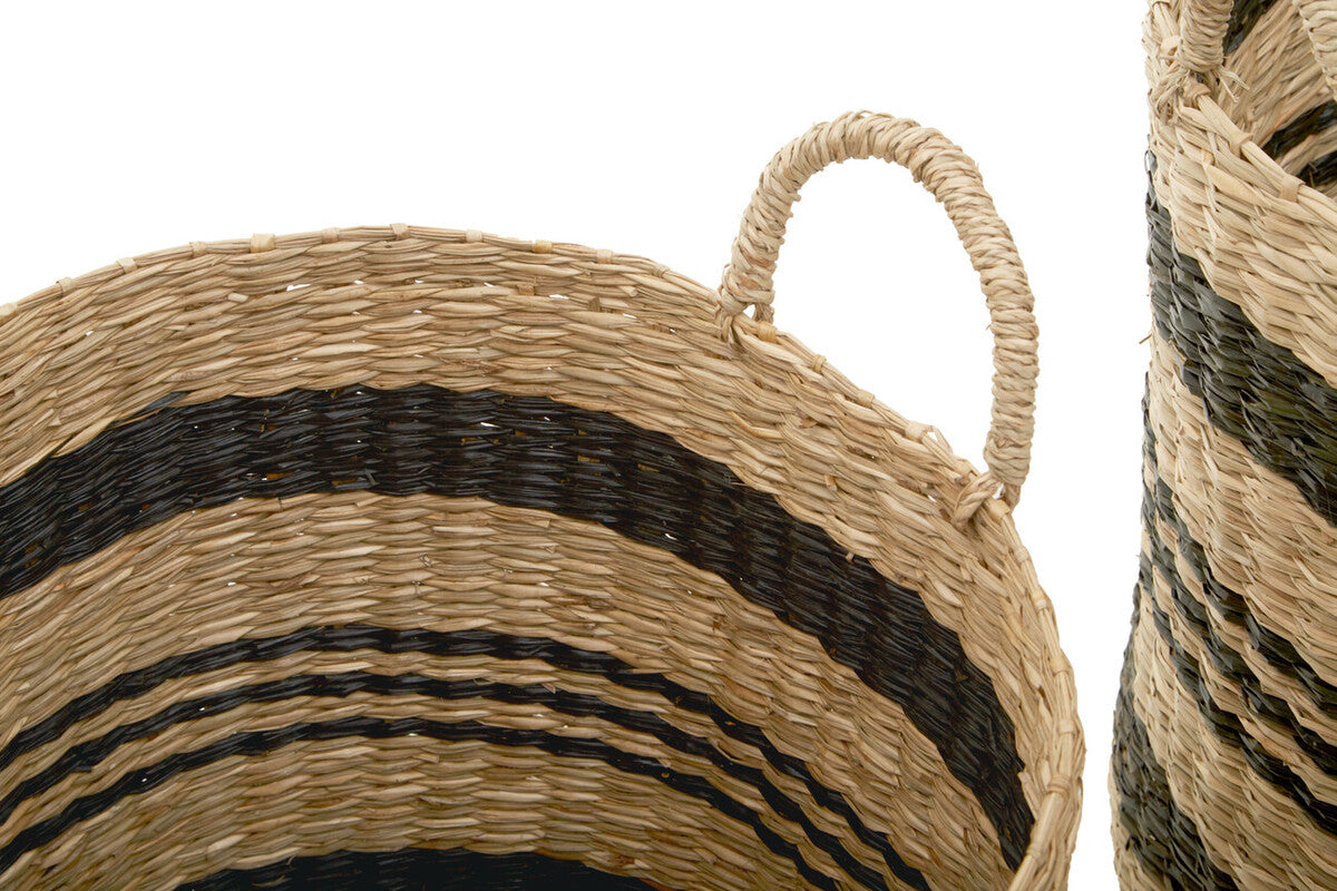 Arles Set of 2 Seagrass Baskets with Black Stripes