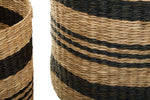 Arles Set of 2 Seagrass Baskets with Black Stripes