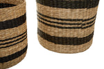 Arles Set of 2 Seagrass Baskets with Black Stripes