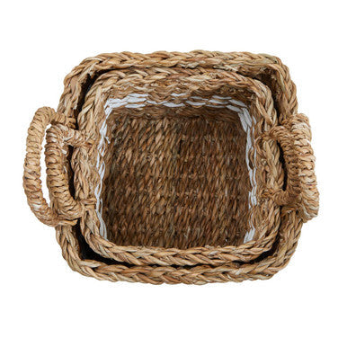 Lidi Set Of Two Square Seagrass Baskets