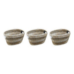 Lidi Set Of Three Oval Straw Baskets