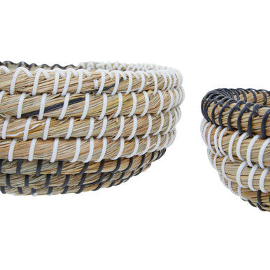 Lidi Set Of 3 Baskets With Black And White Detail