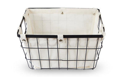 Harga Medium Black Wire Storage Basket with Lining