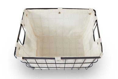 Harga Medium Black Wire Storage Basket with Lining