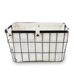 Harga Medium Black Wire Storage Basket with Lining