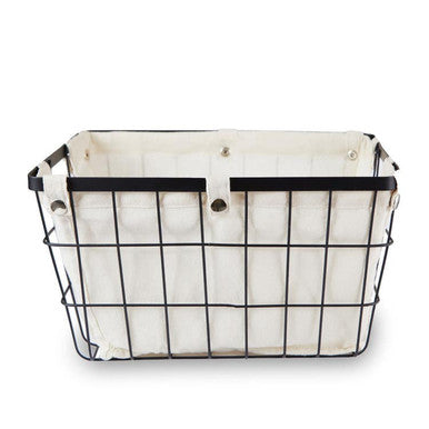 Harga Medium Black Wire Storage Basket with Lining