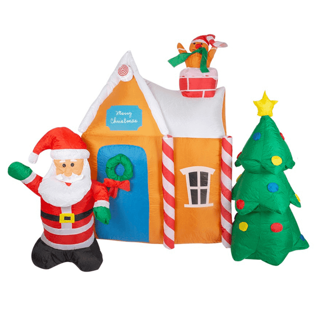 Christmas Inflatable Outdoor LED Santas Grotto & Christmas Tree XL 6FT