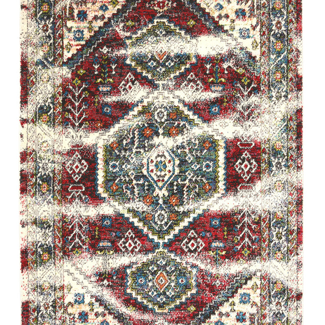 Red & Cream Pattern Rug - Georgia