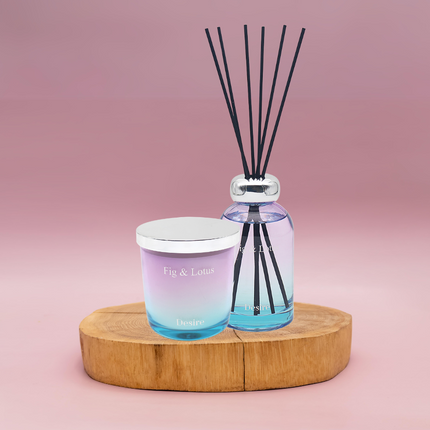Ombre Fig & Lotus Ombre Glass Candle Or Reed Diffuser-Bargainia.com