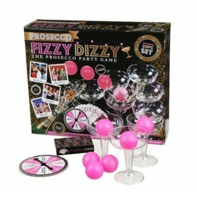 Prosecco Fizzy Dizzy Adults Party Ping Pong Drinking Game Set-5050565306401-Bargainia.com
