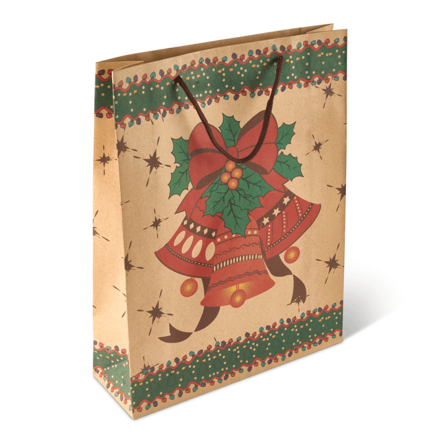 Christmas Gift Bag Craft Paper Traditional L 32cm