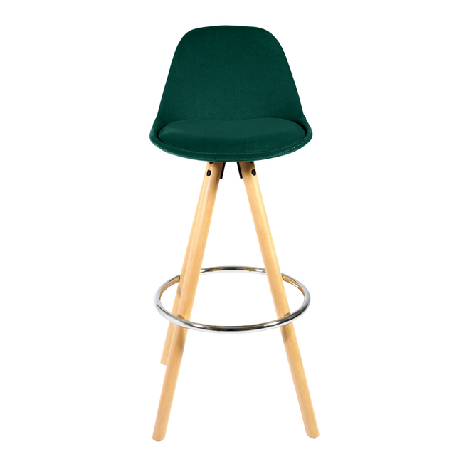 Barcelona Bar Stools Matte Velvet - Emerald Green Clearance Single