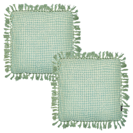 Neo Mint Tassel Decorative Throw Cushion - 45 x 45cm-Bargainia.com