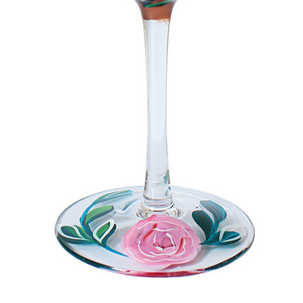 Rose Shimmer Hand Painted Gin Cocktail Glass-Bargainia.com