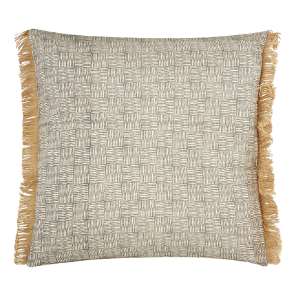 Fero Grey Fringed Filled Decorative Throw Cushion - 45 x 45cm-8714503347044-Bargainia.com